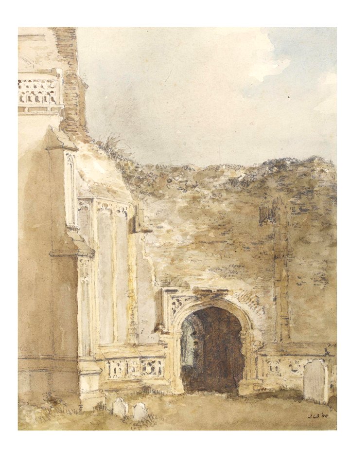 Constable - East Bergholt Church north archway of the ruined tower, 343-1888