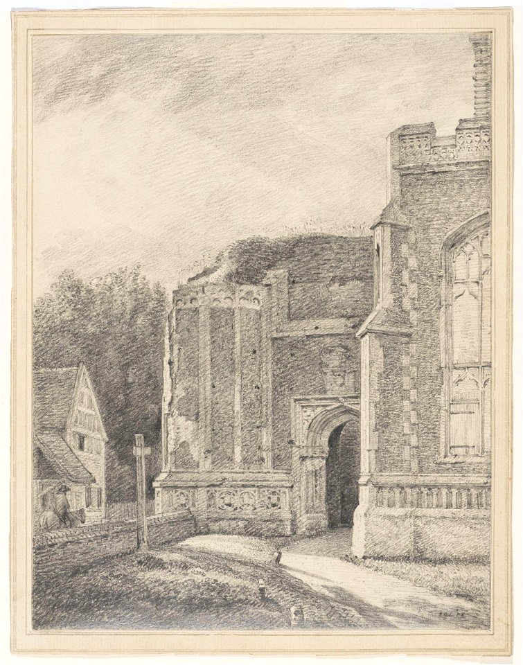 Constable - East Bergholt Church south archway of the ruined tower, 291-1888