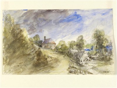 Constable - A cottage and water-mill at Bignor, 208-1888