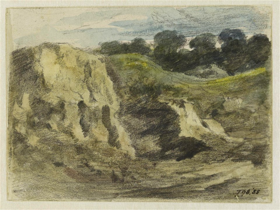 Constable - A sandbank with trees beyond, 798-1888