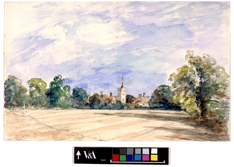 Constable - A village seen over a ploughed field, 238-1888