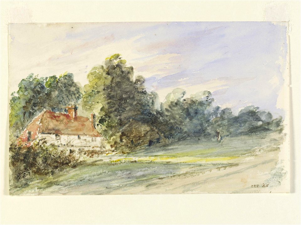 Constable - A cottage with a red-tiled roof, by a wood, 222-1888