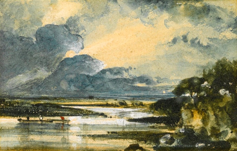 Constable - APPROACHING STORM, VIEW ON THE THAMES, lot.189