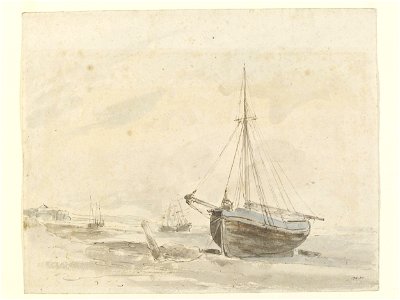 Constable - Coast scene with shipping, probably near Brighton, 195-1888