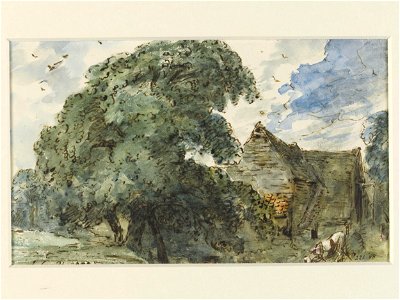 Constable - A barn, trees and a grey horse, near East Bergholt, 221-1888