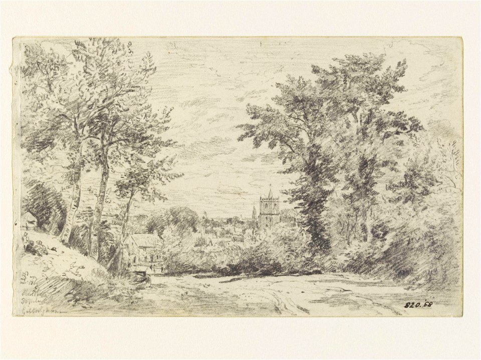 Constable - Entrance into Gillingham, with the church in the background, 820-1888
