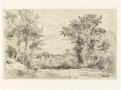 Constable - Entrance into Gillingham, with the church in the background, 820-1888