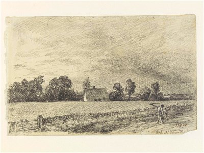 Constable - A cottage and road at East Bergholt, 278-1888. Free illustration for personal and commercial use.