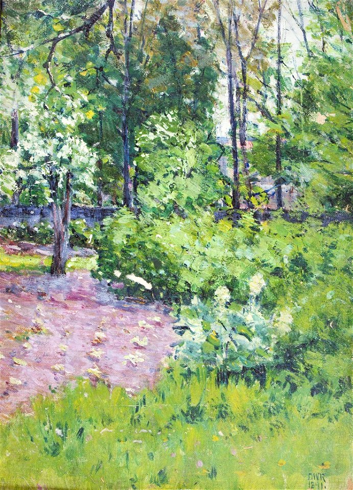 Denman Waldo Ross - Garden Scene with Trees - 1936.150.217 - Fogg Museum