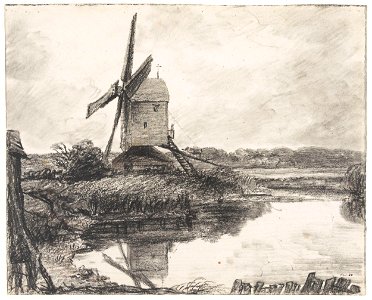 Constable - A mill on the banks of the River Stour, 841-1888. Free illustration for personal and commercial use.