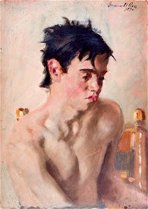 Denman Waldo Ross - Half-length Seated Nude Youth - 1936.109.56 - Fogg Museum