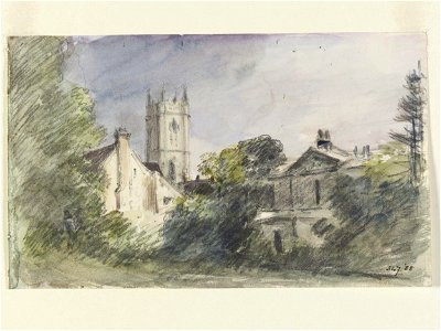 Constable - Houses in Dedham, with the church tower, 347-1888