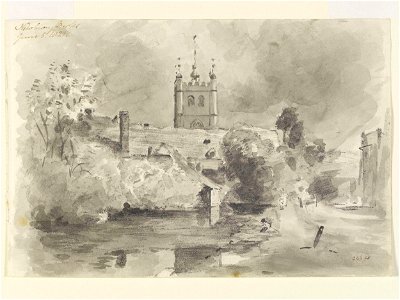 Constable - A view of Newbury, with the tower of St. Nicholas's Church, 246-1888