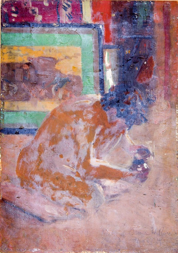 Denman Waldo Ross - Portrait of a Crouched Young Man - 1936.150.627 - Fogg Museum