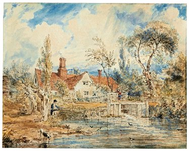 Constable - A WATERMILL, lot.212. Free illustration for personal and commercial use.