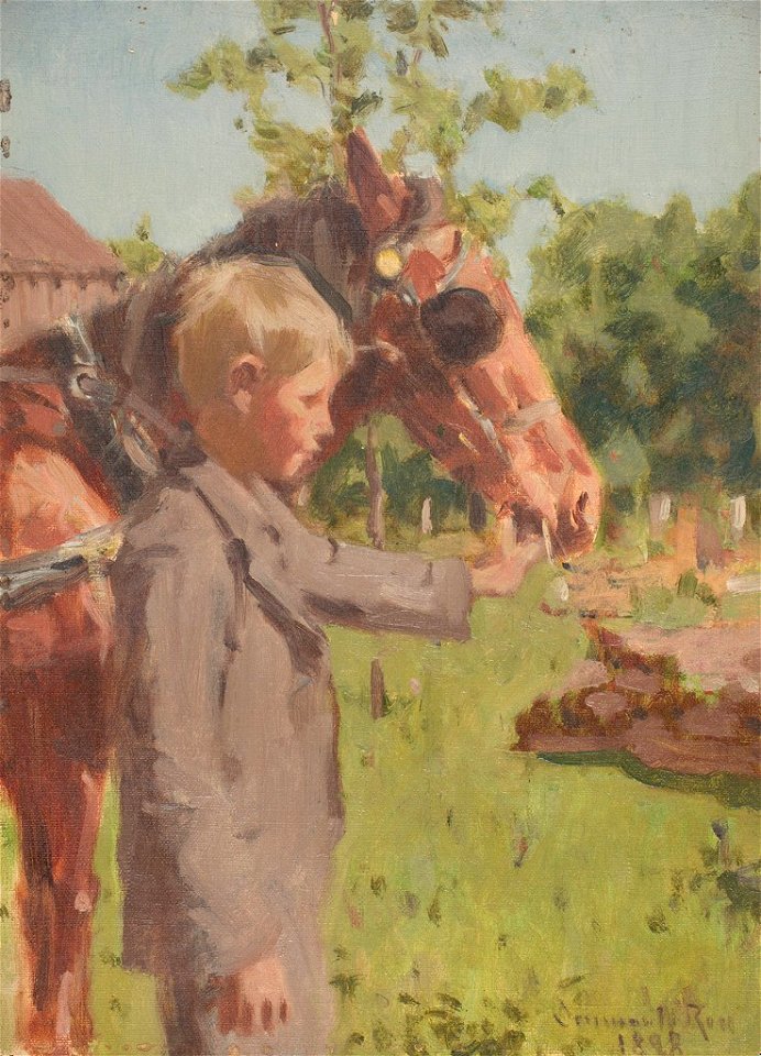Denman Waldo Ross - Profile Portrait of a Boy with a Horse - 1936.150.287 - Fogg Museum