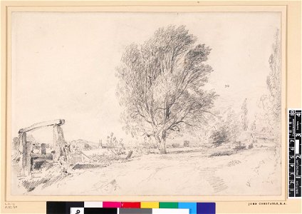 Constable - Flatford Lock, leaf from a sketch-book, 1888,0215.63. Free illustration for personal and commercial use.