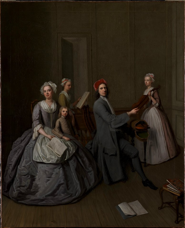 Balthasar Denner - The Artist's Family Making Music Together - KMS3299 - Statens Museum for Kunst
