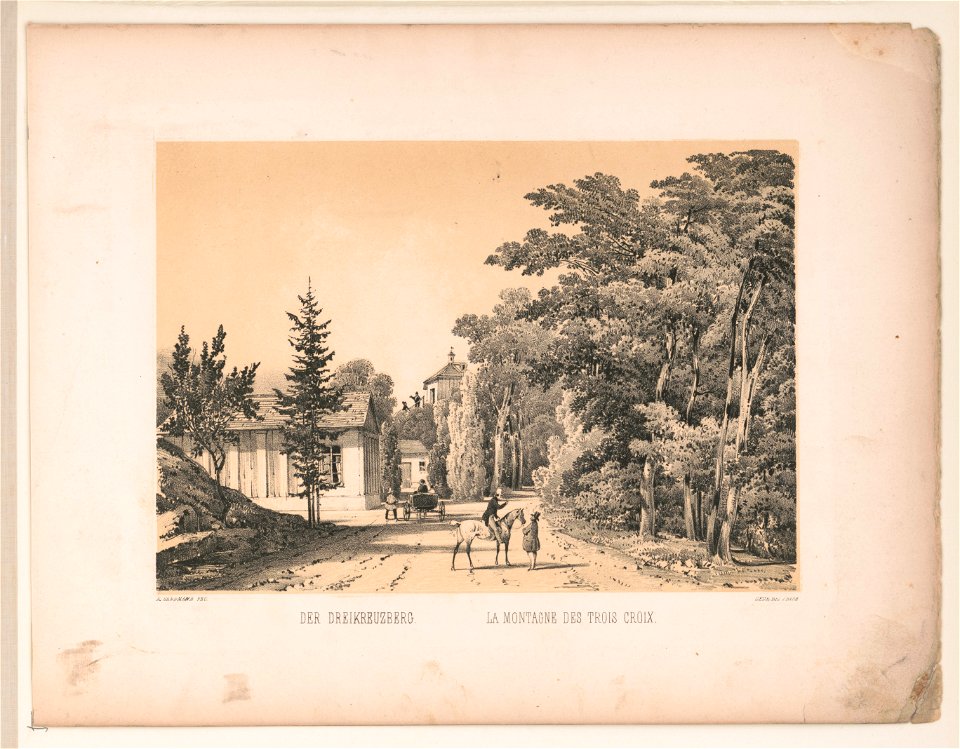 Der Dreikreuzberg La montagne des trois croix - - X. Sandmann fec. ; gedr. Bei J. Rauh. LCCN2017650442
