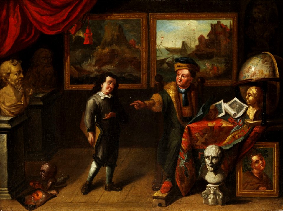 Der Gelehrte mit seinem Schüler um1700