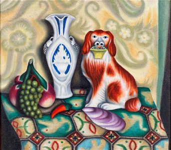 Denton Welch - Dog with Yellow Basket (circa 1938)