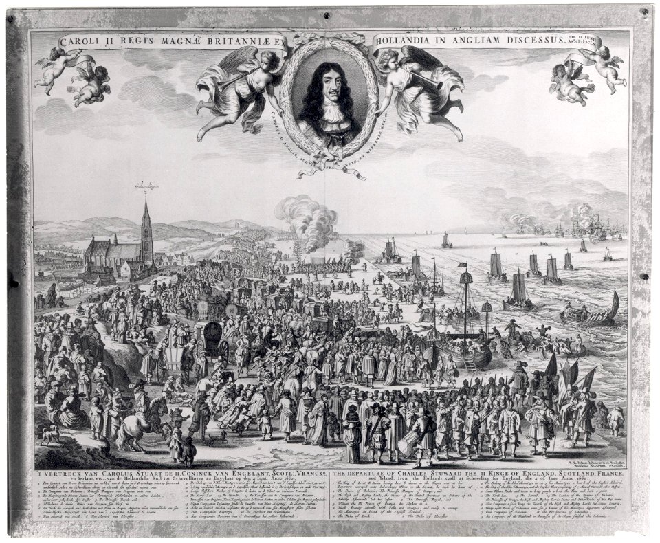 Departure from Holland to England (King Charles II) by Pieter Hendricksz Schut