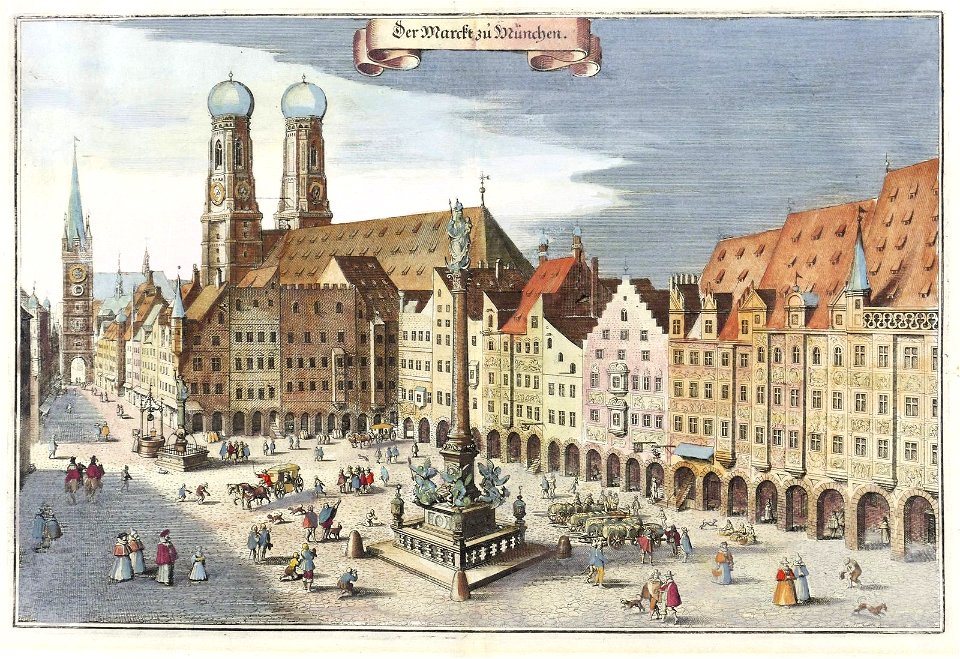 Der Marckt zu München 1656 (Marienplatz) - Matthäus Merian d.J