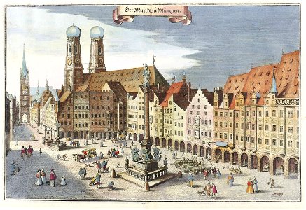 Der Marckt zu München 1656 (Marienplatz) - Matthäus Merian d.J