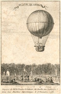 Depart de MM. Charles & Robert, du Jardin des Tuilleries dans leur machine aërostatique
