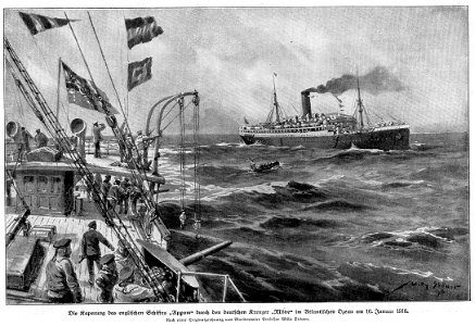 Der Dampfer APPAM wird am 16. Januar 1916 durch SMS MÖVE gekapert