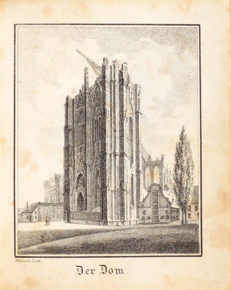 Der Dom, Johann Peter Weyer (Zeichnung) und Anton Wünsch (Lithografie), 1827 (book page, uncropped)