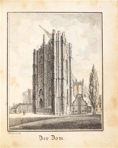 Der Dom, Johann Peter Weyer (Zeichnung) und Anton Wünsch (Lithografie), 1827 (book page, uncropped)