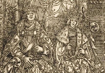 Der Weisskunig 108 Detail The Old White King and Young White King sitting side-by-side