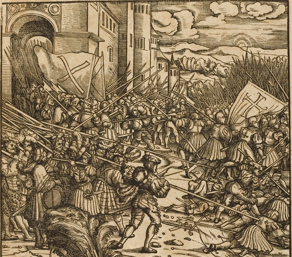 Der Weisskunig 34 Detail Landsknecht Slaying Knights