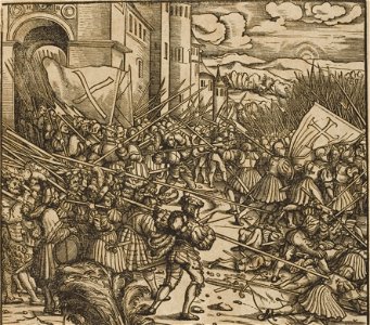 Der Weisskunig 34 Detail Landsknecht Slaying Knights