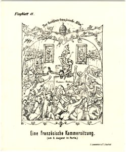 Der berühmte französische Elan - Eine (...) Kammersitzung (The famous French 'Elan') (BM 1871,1209.4520). Free illustration for personal and commercial use.