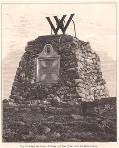 Der Malhügel für Kaiser Wilhelm I. auf dem Hohen Rad im Riesengebirge, 1888