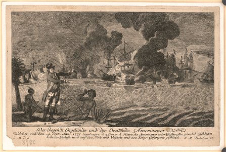 Der Siegende Engelan̈der und der Streitende Americaner Welches sich den 19. Sept- Anno. 1777 ... - J.M.P. sc. ; J.M. Probst exc. A.P. LCCN2004673318