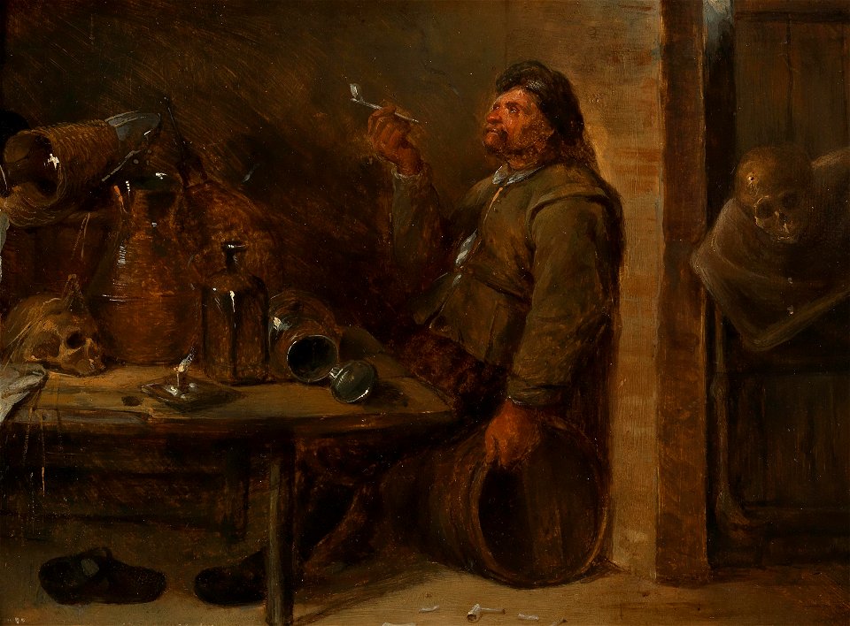 Der Tod und der Raucher flämisch 17Jh