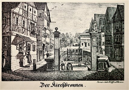 Der Kirchbronnen, Gebr. Wolff, frühes 19. Jhr 
