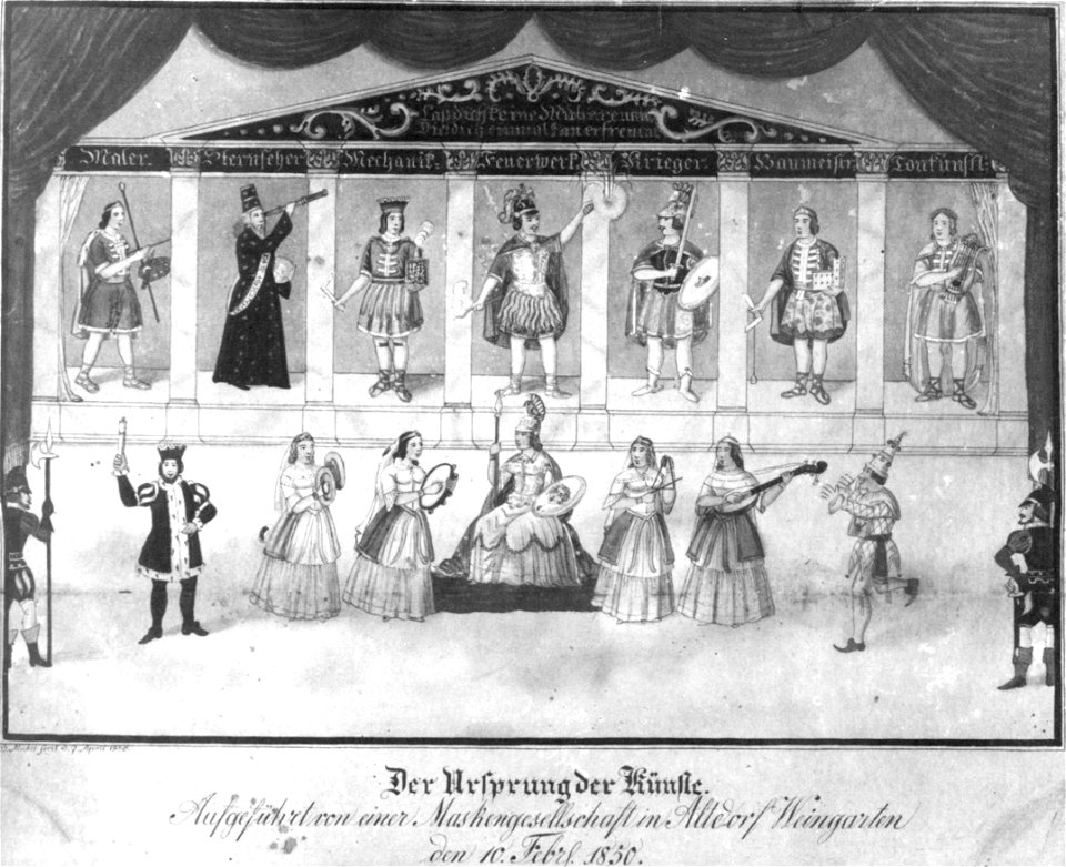 Der Ursprung der Künste Fastnacht Weingarten 1850