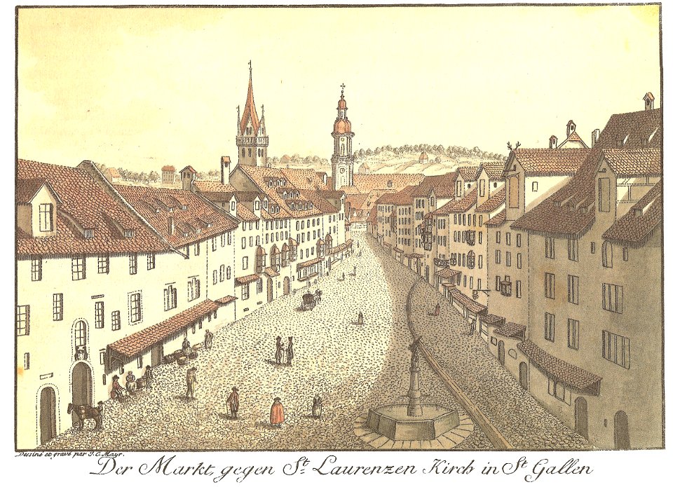 Der Markt gegen St. Laurenzen Kirch in St. Gallen
