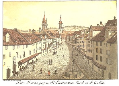 Der Markt gegen St. Laurenzen Kirch in St. Gallen