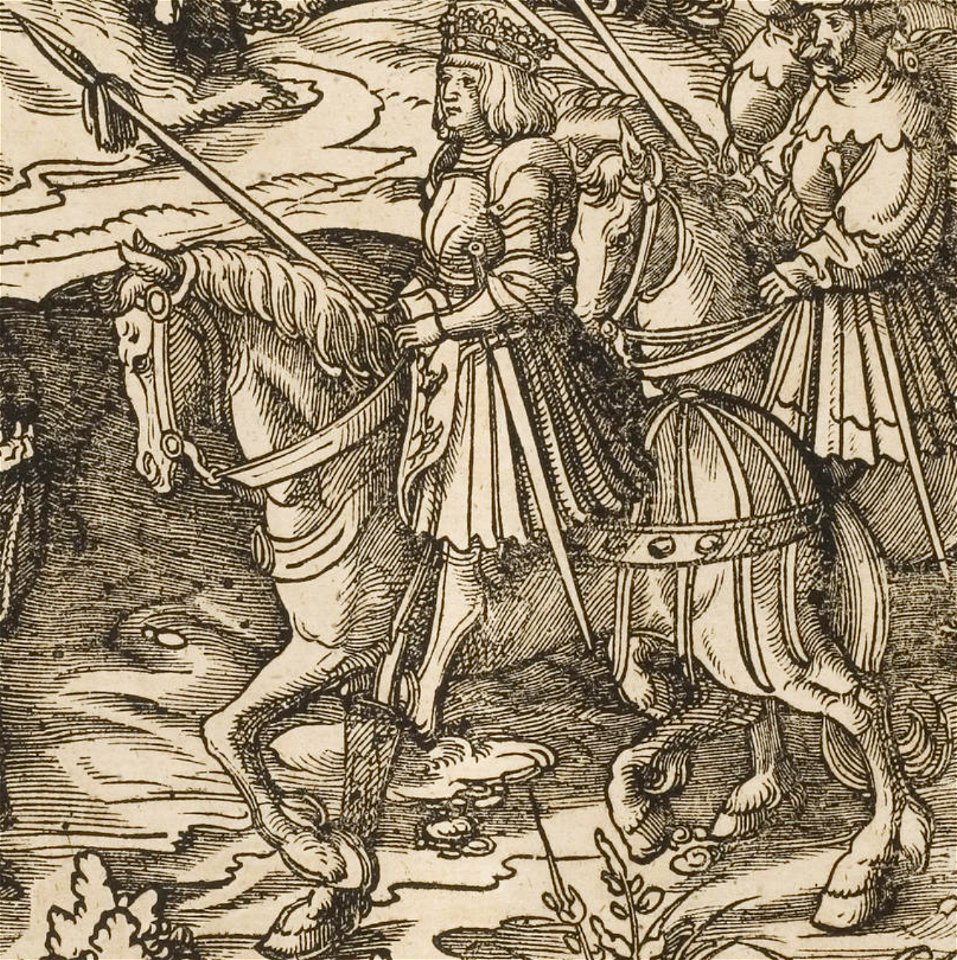 Der Weisskunig 94 Detail Philip the Fair riding with knights
