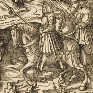 Der Weisskunig 94 Detail Philip the Fair riding with knights