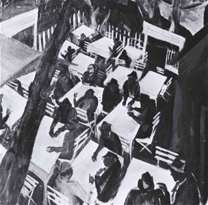 Derkovits Gyula - 1927 - Vendéglő kertje (Nyári vendéglő, Kertvendéglő)