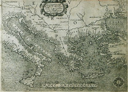 Descrittione di quello , che I Turchi possedono on Europa, coni confini Pupixpiani Franco forma - Rosaccio Giuseppe - 1598