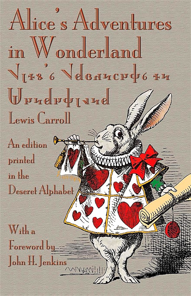 Deseret alphabet - Alice's Adventures in Wonderland - book cover