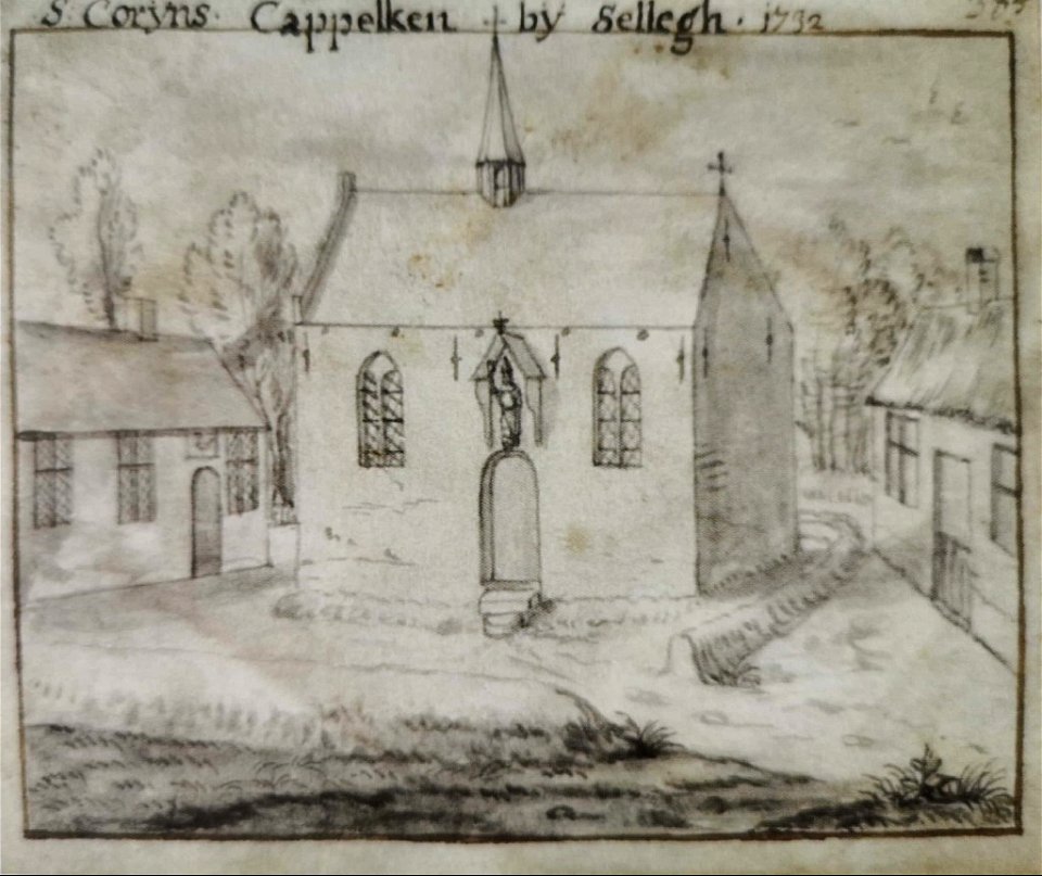 Derons (attr.), Sint-Quirinuskapel in Zellik, 1732 (Rijksarchief)