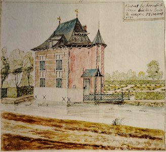 Derons, Casteel bij heembeck boven Laecken lans de weijen, 1734 (KBR)